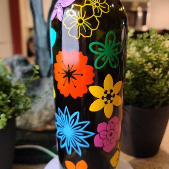 *Host Pick* Wine Bottle Decorative Upcycled bottle, All Occasion, Cork Light Opt - Picture 12 of 16